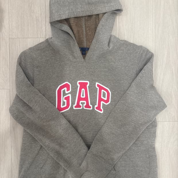 갭로고 후드티 브라운