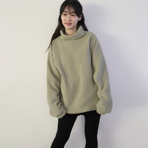 쉬이즈큐트 오버사이즈드 플리스 라이트그린 새상품