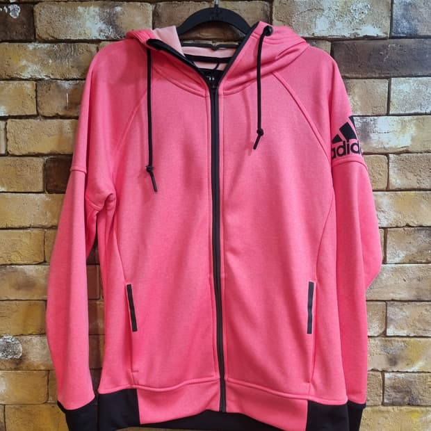 아디다스 핑크 후드집업