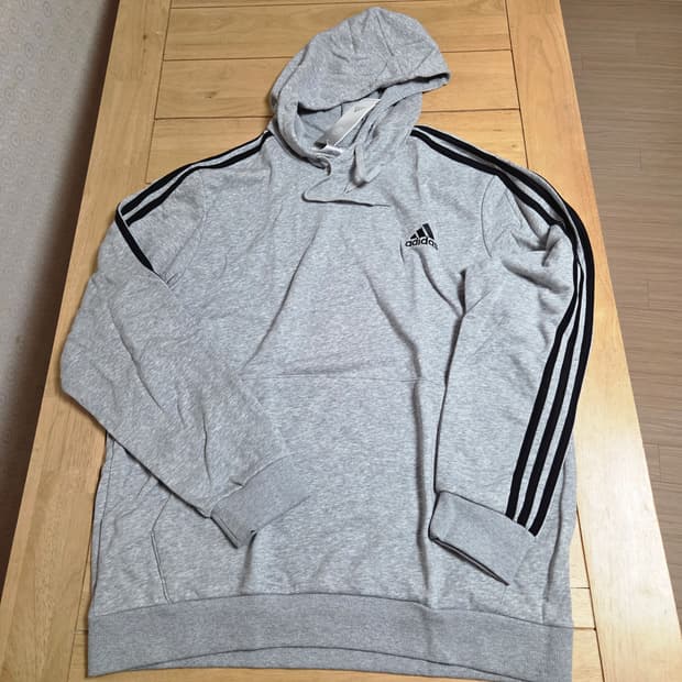 US XL 새상품 아디다스 삼선 후드 회색 61
