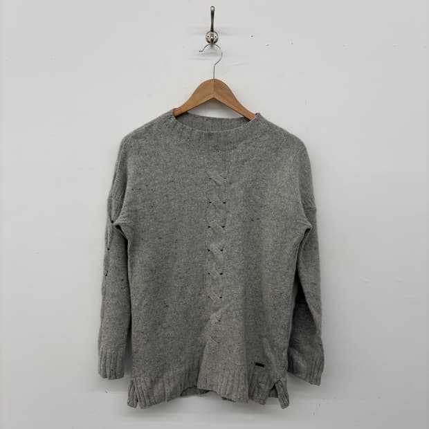 Barbour 케이블 니트 스웨터 그레이 여성 L