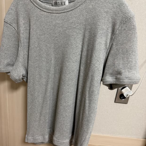 헬렛 골지 크롭티 L 그레이