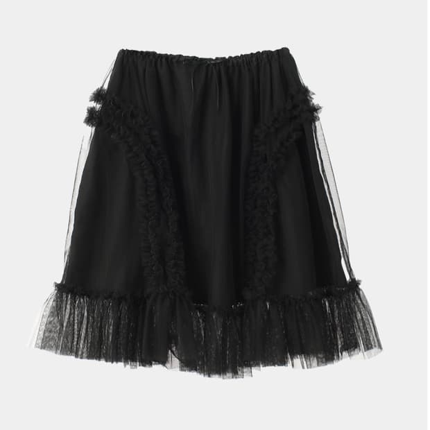 BANDING RUFFLE SHA SKIRT - BLACK