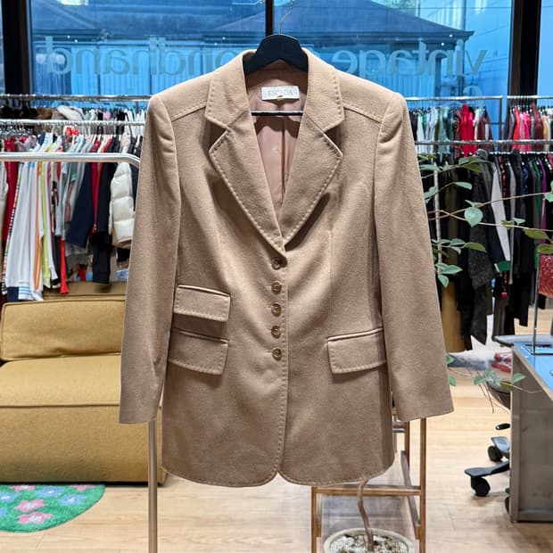 에스카다 브라운 카멜울 블레이저 자켓 