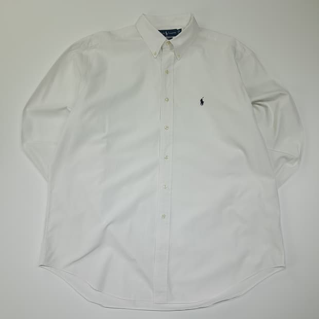 CL577 XL 폴로 90s 코튼 버튼다운 화이트 셔츠 남방