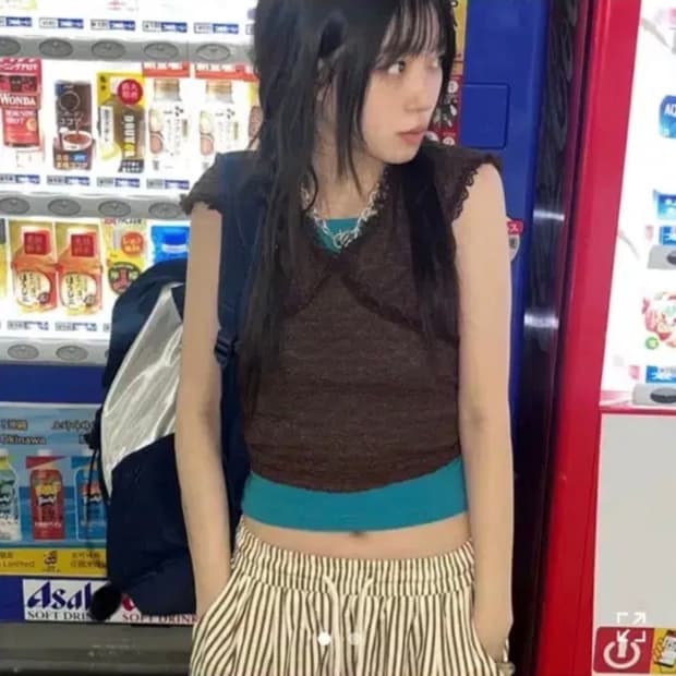 김아홉 모리 캡 니트 브라운