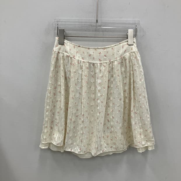 빈티지 페어리 꽃무늬 패턴 쉬폰 스커트