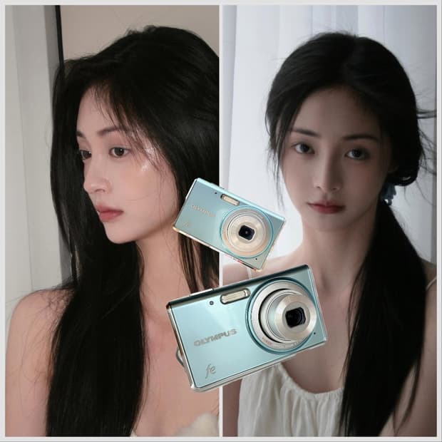 🩵레어템/미품 아이오아이 주결경 픽🩵 올림푸스 fe4020 블루 