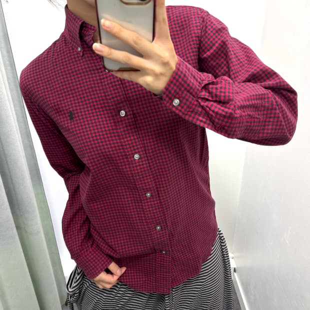 폴로 레드블랙 체크셔츠
