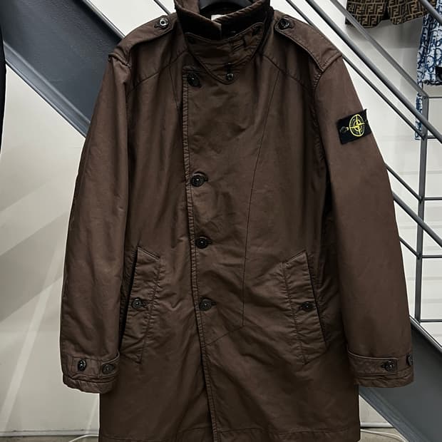 스톤아일랜드 사선 브레스티드 다비드 TC 코트