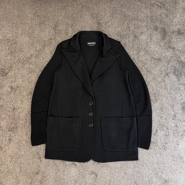 소니아 리키엘 울 니트 믹스 코트