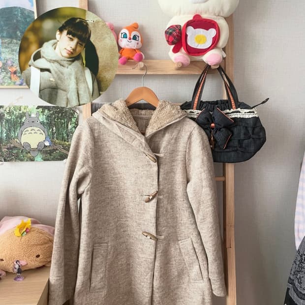 모리걸 빈티지 사만사모스 베이지 떡볶이 후드 코트 🤍💛