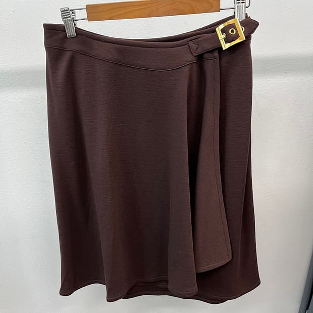 여) 에르메스 금장 랩스커트