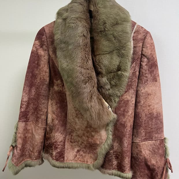 토끼털퍼트리밍 무스탕 갸루 y2k