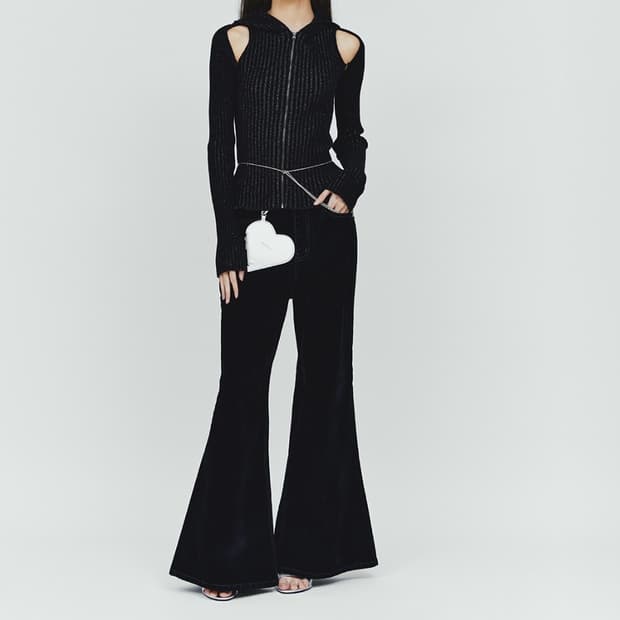 다이애그널 VELVET TEXTURE DENIM PANTS