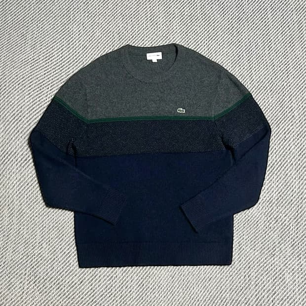 [M] Lacoste 라코스테 울 컬러블럭 라운드 니트