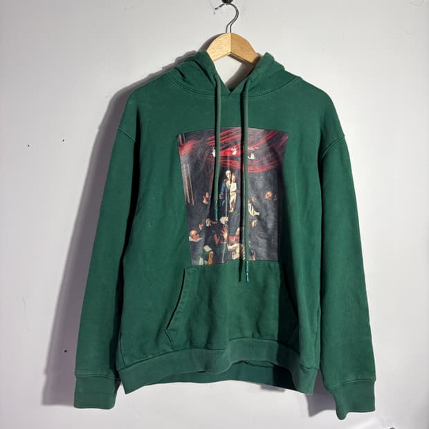 오프화이트 그린 후드티 (무료배송)