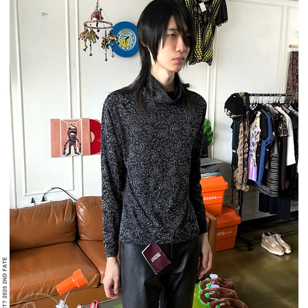 1980-90s Kafuv Old Paisley High-Neck Top