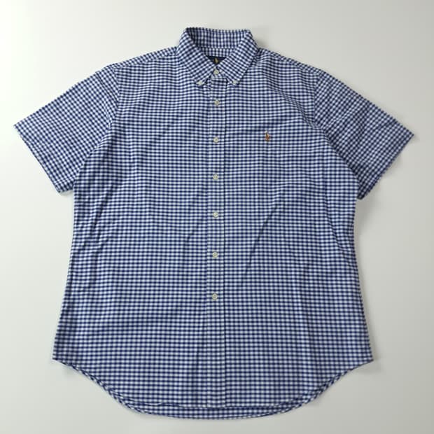 CA441 L 폴로 90s 블루 마이크로체크 반팔 셔츠 남방