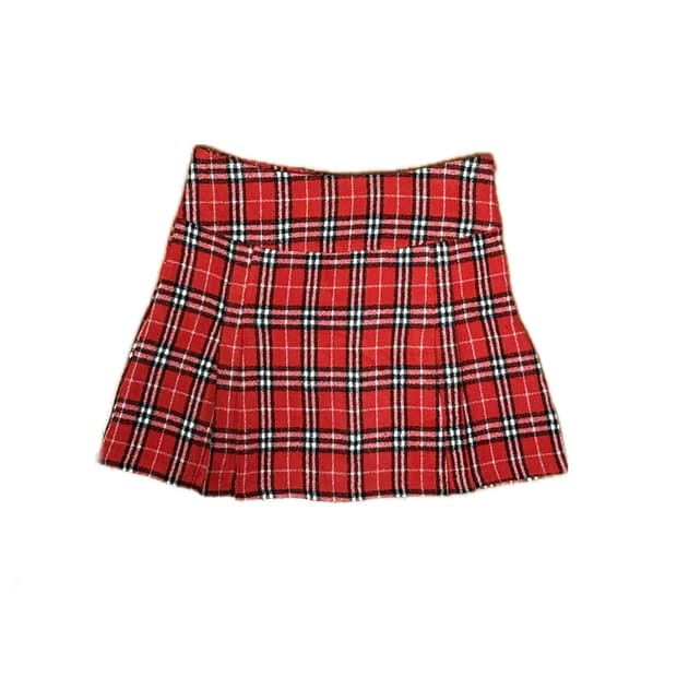 레드 체크 스커트