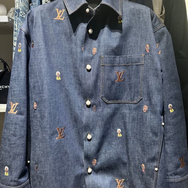 루이비통 엠브로이더드 인디고 오버셔츠 