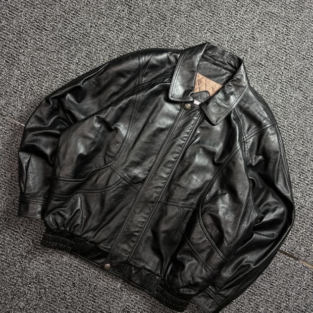 IMPERATORE 아카이브 램스킨 블랙 레더 봄버 자켓 2019