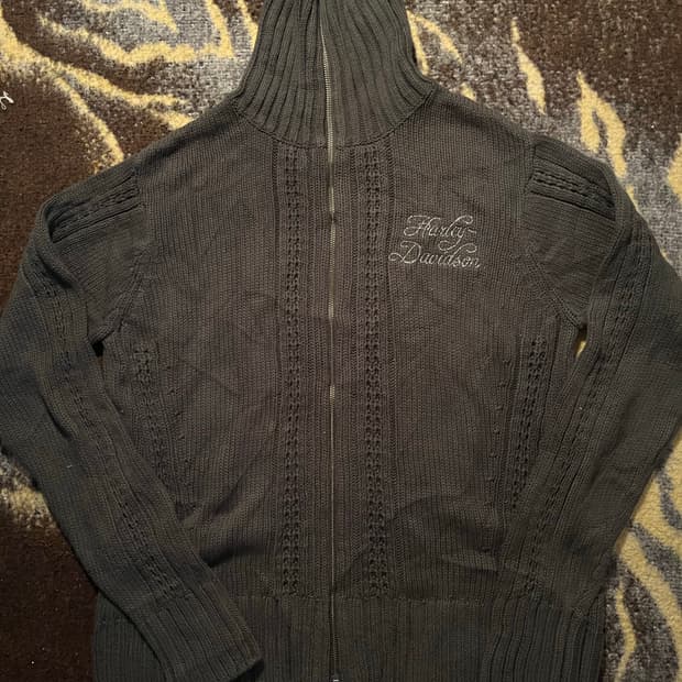 Harley davidson 하이넥 니트 집업