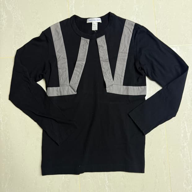 꼼데가르송 셔츠 패치워크 롱슬리브