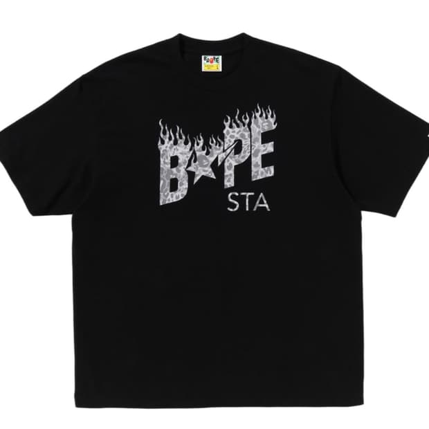 베이프 레오파드 스타 반팔티셔츠 블랙 M