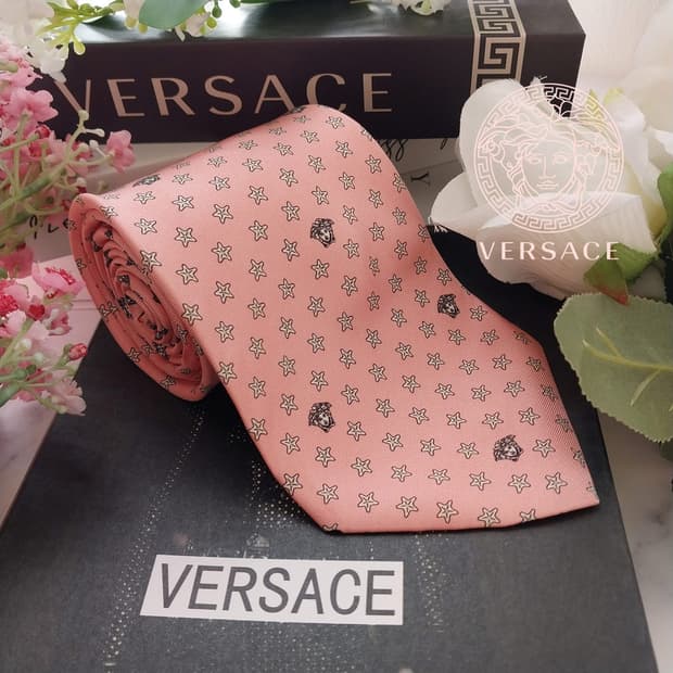 베르사체 실크 메두사 스타 패턴 넥타이 9.6cm A+~A등급 K1554