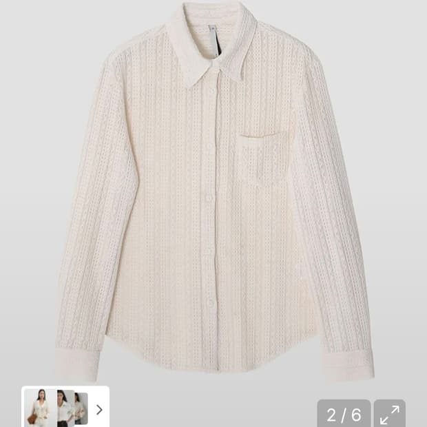 (새상품) 노이어 포 우먼 코튼 크로쉐 셔츠