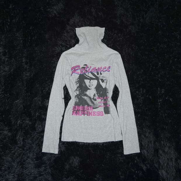 y2k graphic turtleneck 