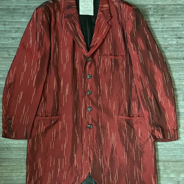 Burgundy rayon raindrop coat