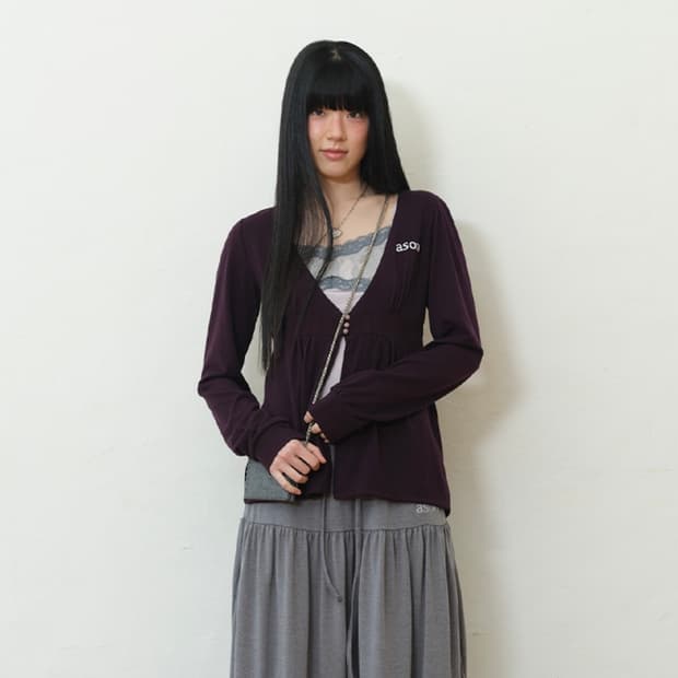 애즈온 헤이즈 가디건 HEIZE Cardigan purple 