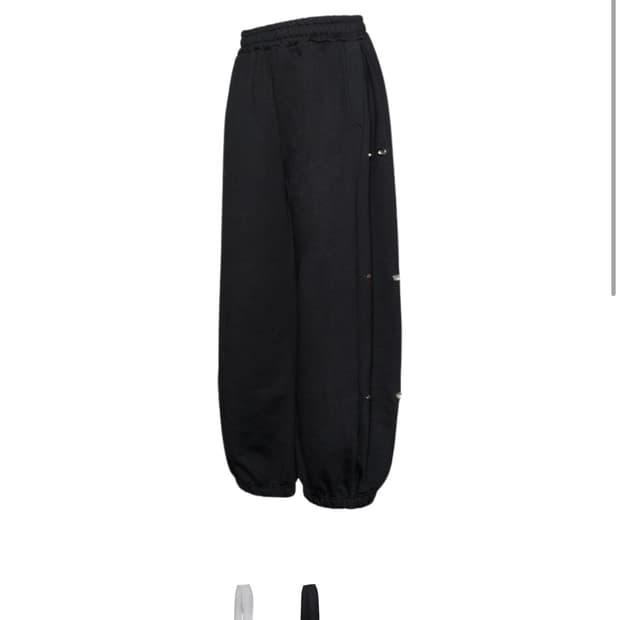 mjd 사이드 스냅 와이드 헤비스웨트 팬츠 블랙 L