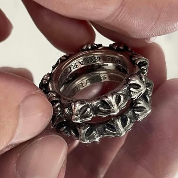 [US10] 크롬하츠 크로스 밴드 실버 링