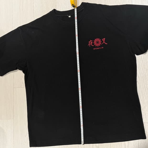 야차클럽 반팔 티셔츠 블랙 XL