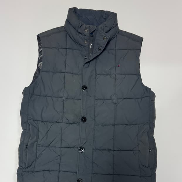 타미힐피거 빈티지 그레이 패딩 조끼 L