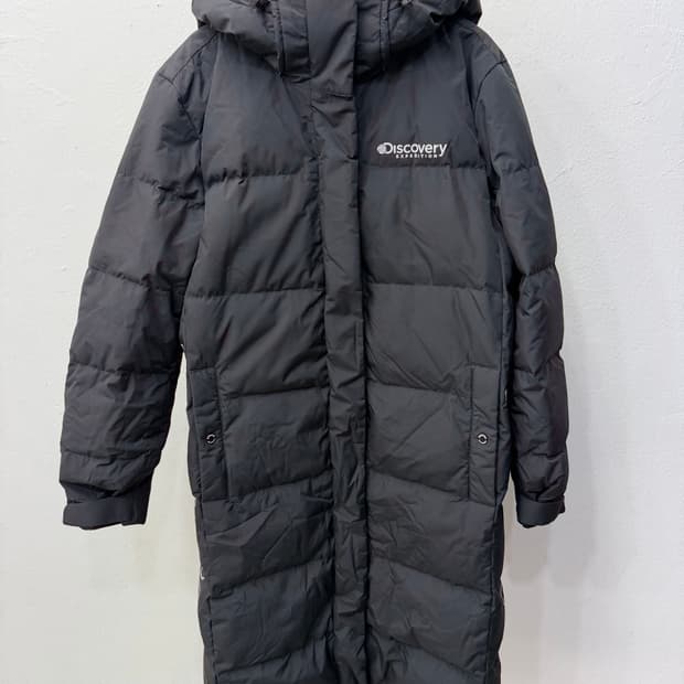 정품) 디스커버리 블랙 롱패딩 95