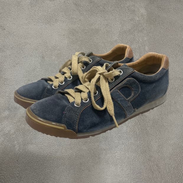 265) 프라다 아카이브 스웨이드 레더 스니커즈 신발 