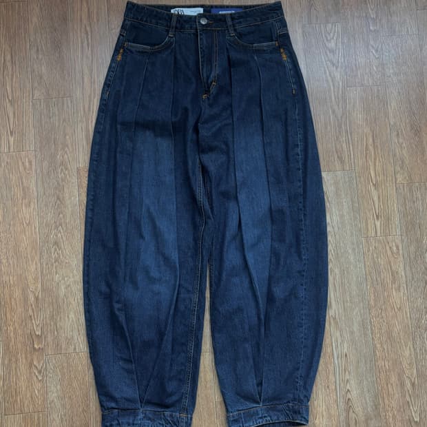 [38] 자라x아더에러 와이드 레그 진 블루 데님