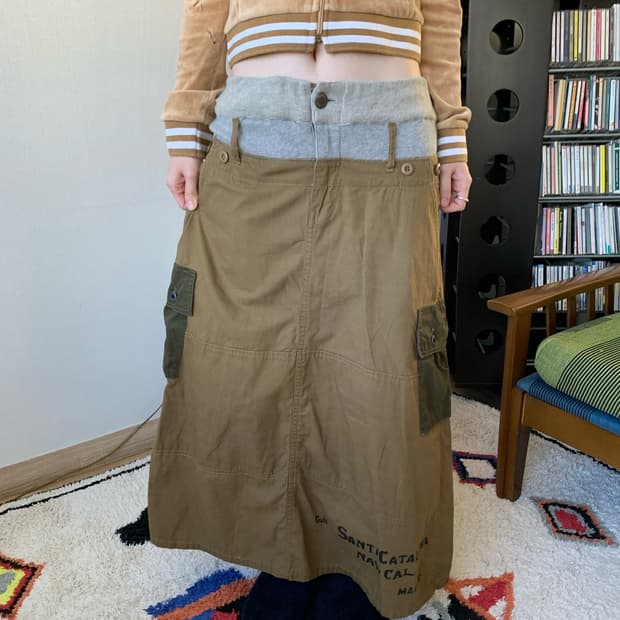 cotton work maxi skirt