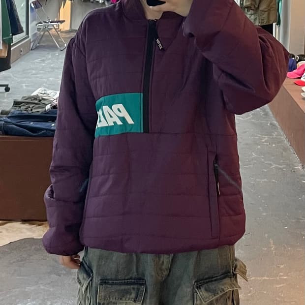 팔라스 하프집업 버건디 패커자켓 H2083