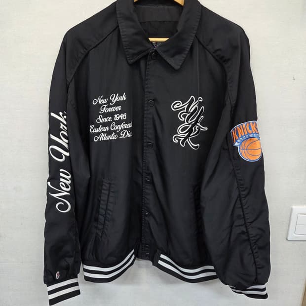 Nba 헤리티지 뉴욕닉스 레터링 자수로고 바시티자켓 xxl