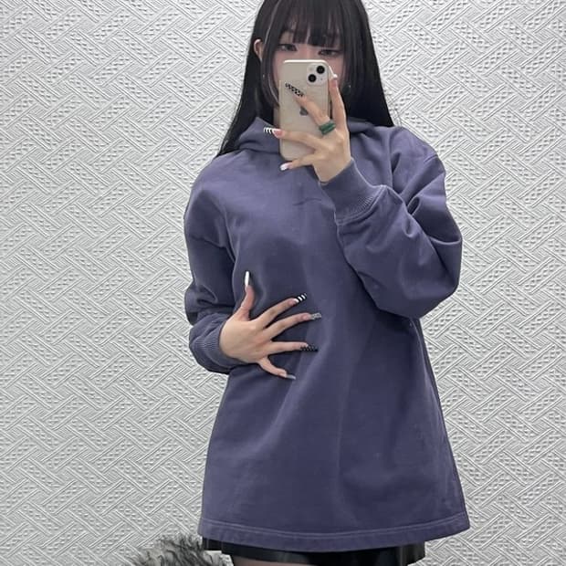 아크네스튜디오 캐주얼 키치 딥퍼플 포도맛 후드티 XXS C10469