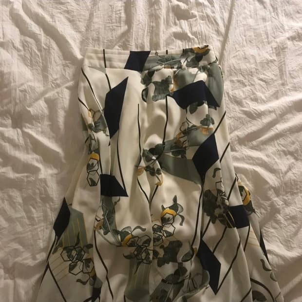 빈티지 패턴 롱 스커트