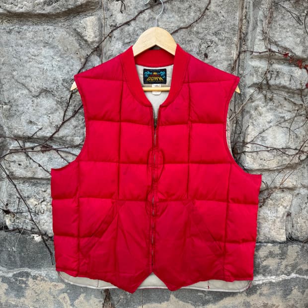 60s 에디바우어 빈티지 구스 다운 패딩 베스트 탈론 지퍼 조끼 46