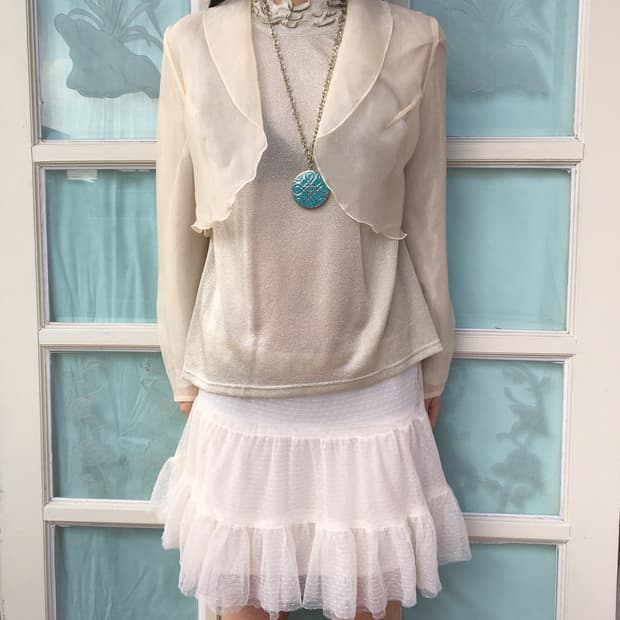 Organza mood open cardigan