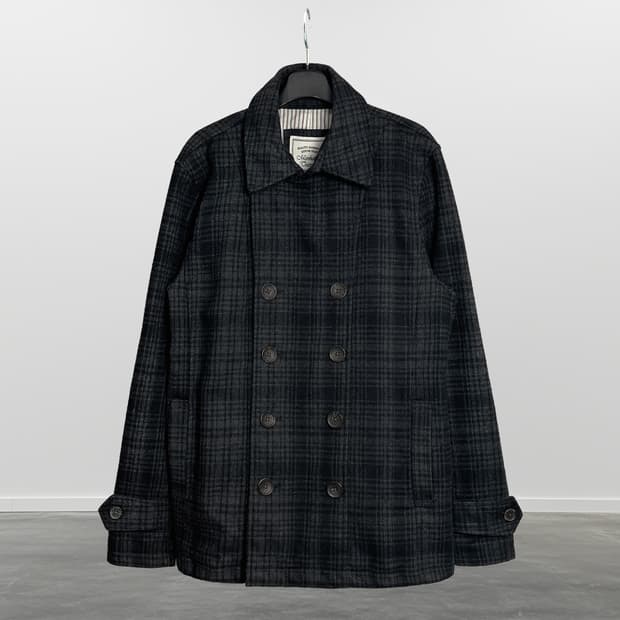 MANHATTAN TRANSFER 울 혼방 체크 더블 자켓