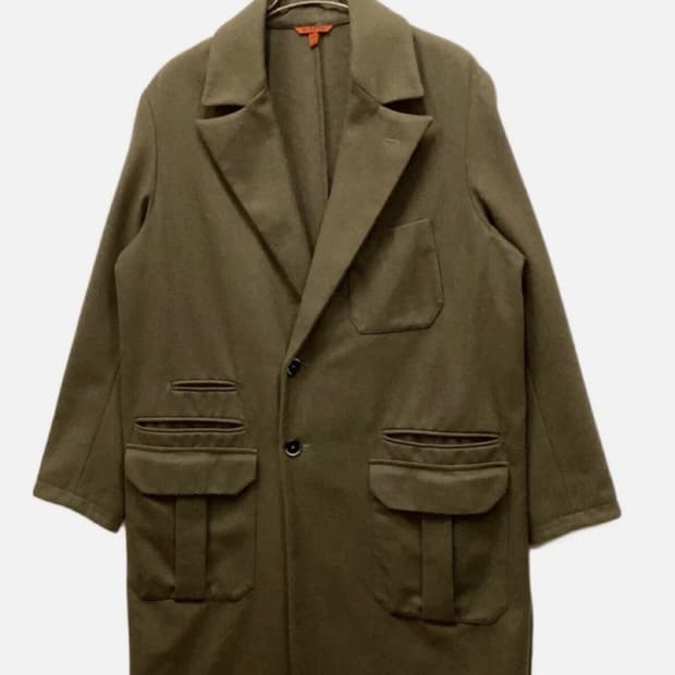Barena Melton 체스터 코트 올리브